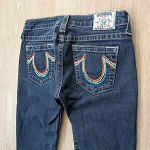 True Religion Jeans Women's 28 Skinny Rainbow Stitch